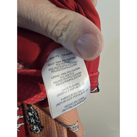 HUTCH‎ Anthropologie Sporty Dalmation Skirt Full A-Line Orange Red Size 2 - Picture 8 of 8